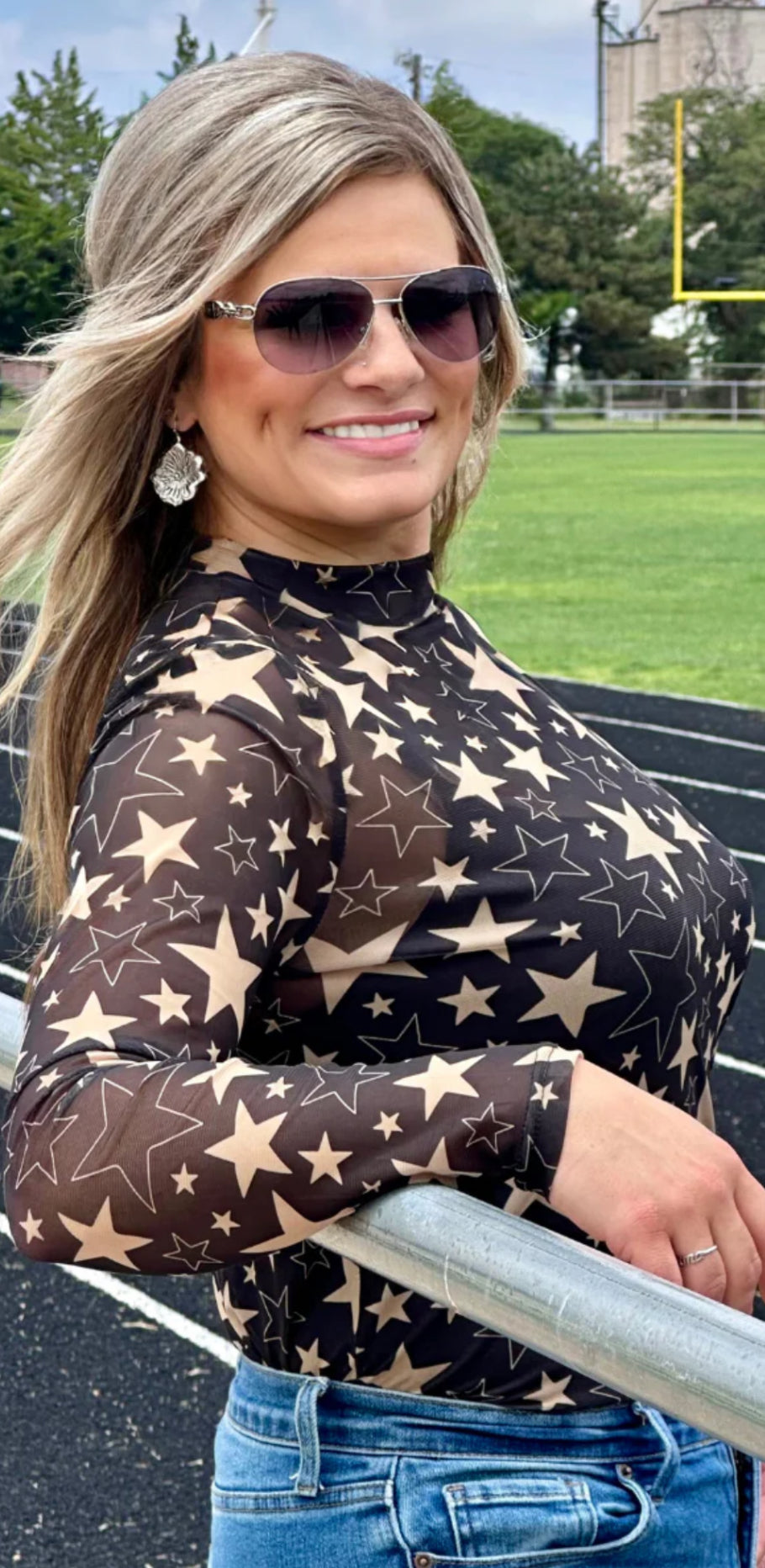 STERLING KREEK GO TEAM GO BLACK AND GOLD MESH