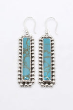 Load image into Gallery viewer, Sterling Silver Turquoise Bar Earring
