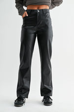 Load image into Gallery viewer, Vegan Leather Straight Leg Pants
