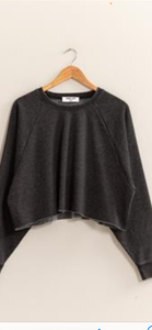 HyFive Raw Hem Crop Sweatshirt