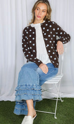 Load image into Gallery viewer, Vine &amp; Love Playful Polka Dot Cardigan
