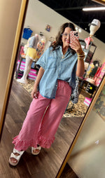 Load image into Gallery viewer, Very J Mineral Washed Chambray Top
