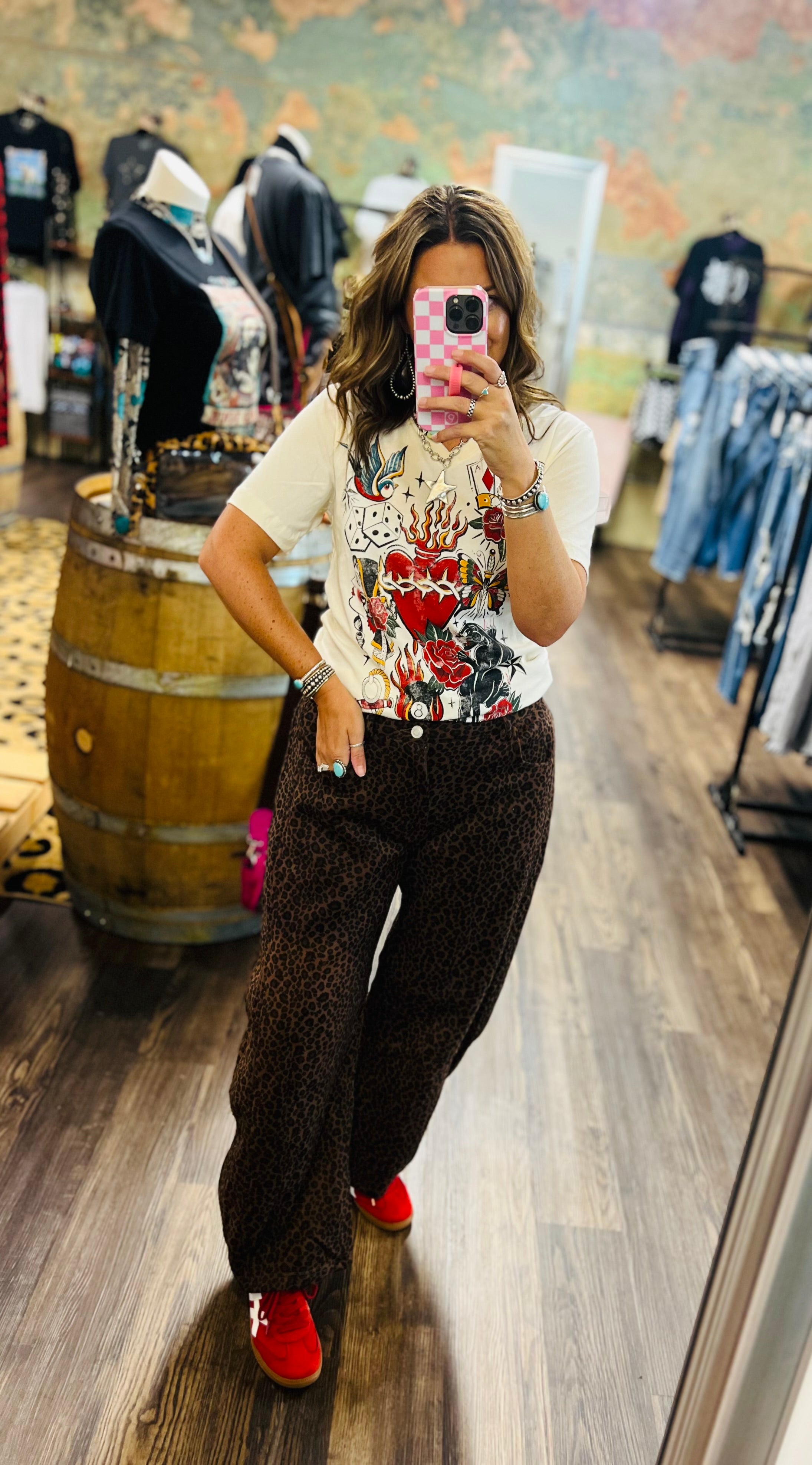 Leopard Barrel Pants