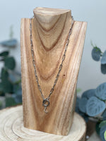 Load image into Gallery viewer, Silver Paper Clip Chain Letter Necklace
