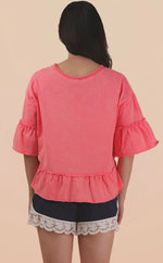 Load image into Gallery viewer, Very J Mineral Wash Ruffle Sleeve
