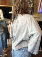 Load image into Gallery viewer, Oversized Bell-Sleeve Distressed Sweatshirt

