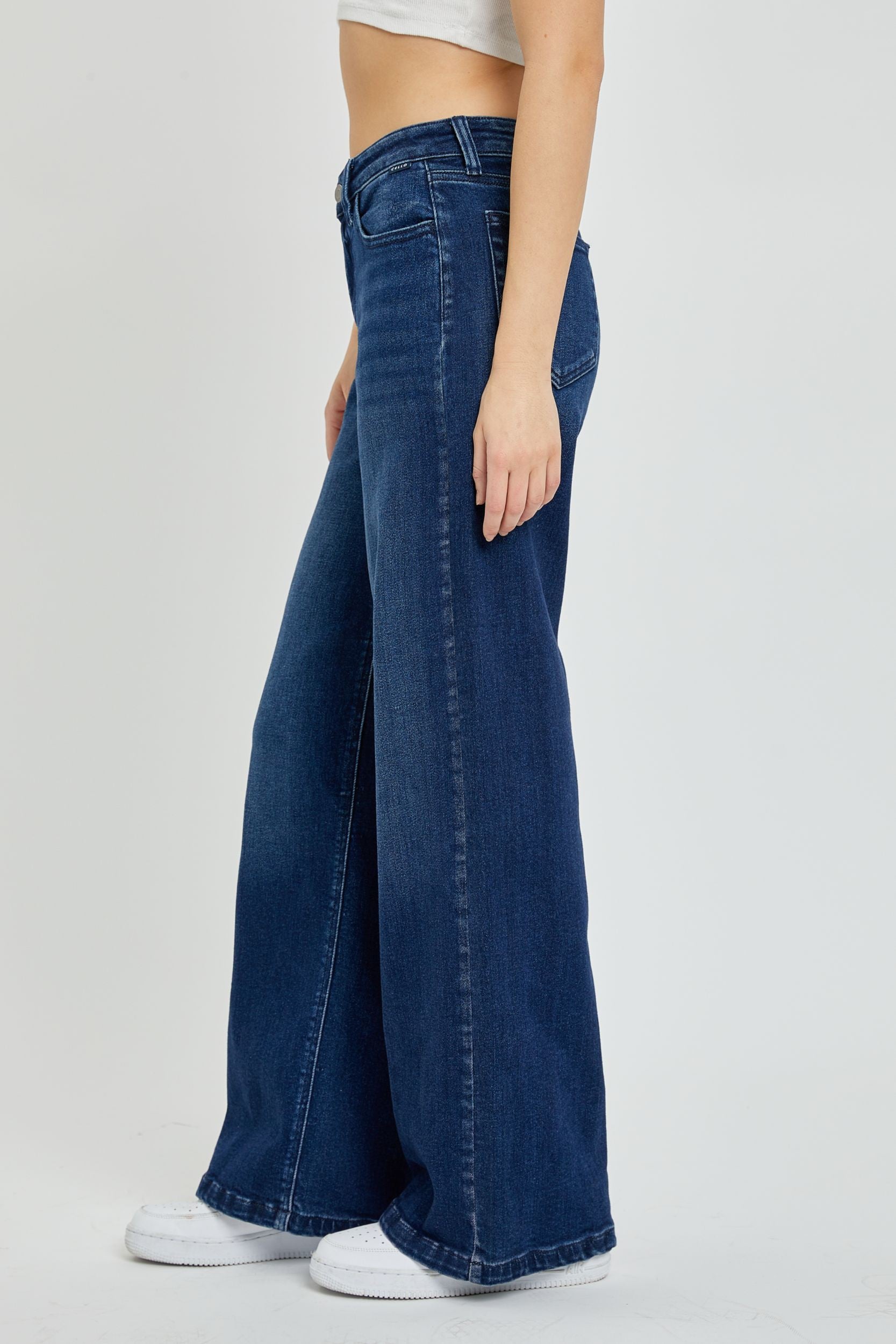 Cello Mid Rise Wide Leg Dark Denim (Stretch)