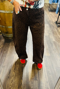 Leopard Barrel Pants