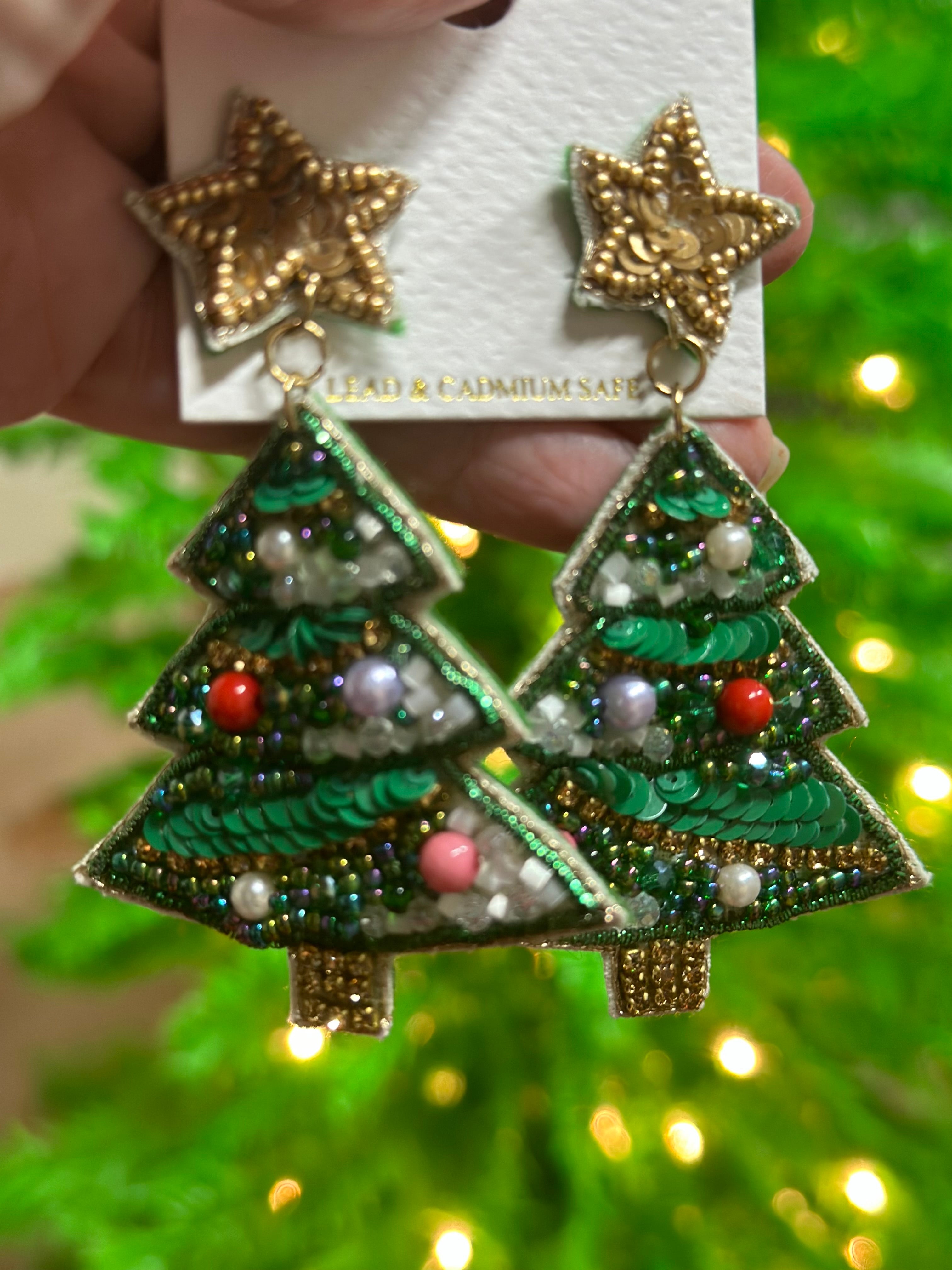 Pearl Christmas Tree Earring