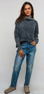 Load image into Gallery viewer, Kori America ~ Mineral Wash Thumbhole Knit Top
