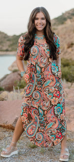 Load image into Gallery viewer, STERLING KREEK PAISLEY OF MY HEART MAXI DRESS
