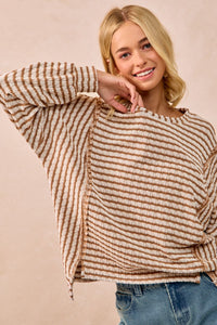 Bibi Texture Stripe Knit Top