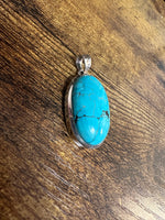 Load image into Gallery viewer, Sterling Silver Large Oval Turquoise Drop
