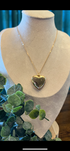 Gold 18" Thin Heart Necklace