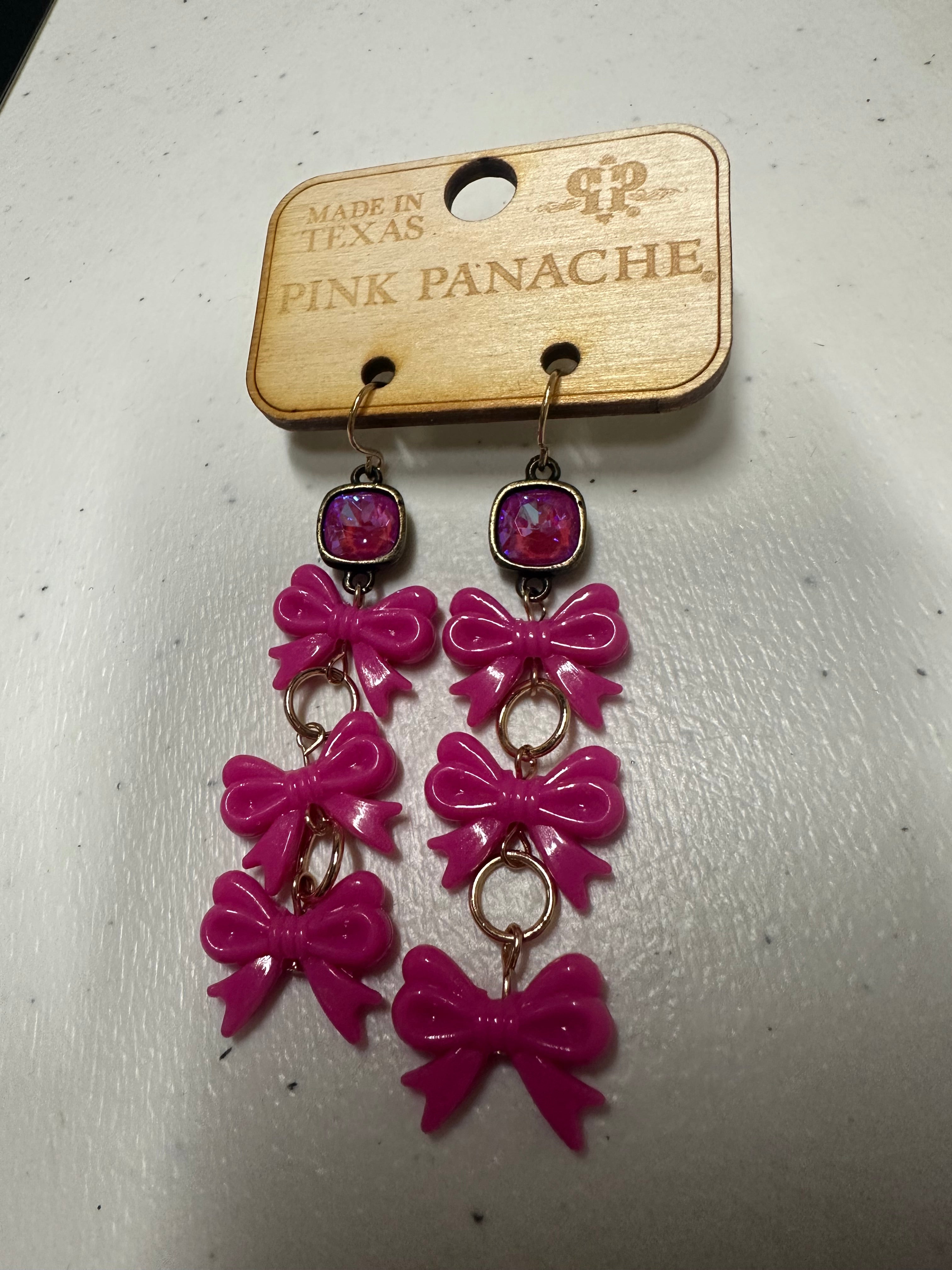 Pink Panache Bow Earrings