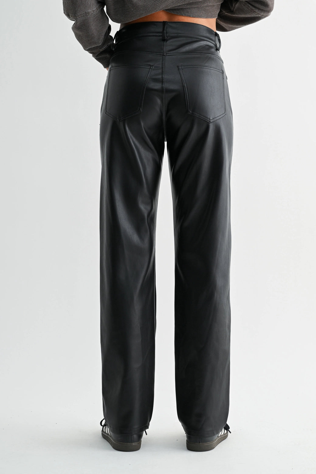 Vegan Leather Straight Leg Pants