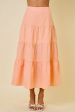 Load image into Gallery viewer, Gingham Tiered Midi Long Skirt
