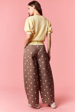 Load image into Gallery viewer, Polka Dot Chocolate Wide Denim

