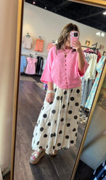 Load image into Gallery viewer, Polka Dot Pleated Midi Skirt
