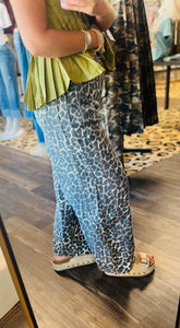 Leopard Print Barrel Pants