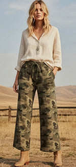 Load image into Gallery viewer, Sewn and Seen ~ Camo Wide Leg Pants
