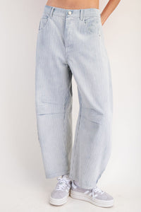 Pinstripe Barrel Denim