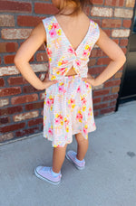 Load image into Gallery viewer, Floral &amp; Stripes Girls Tennis Dress
