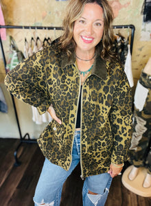 Leopard Print Barn Jacket