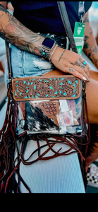 Hand Tooled Clear Purse Crossbody