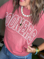 Load image into Gallery viewer, LivyLu ~ Ou Sooners Polka Dot Puff Ink Crimson Comfort Colors Tee * Licensed
