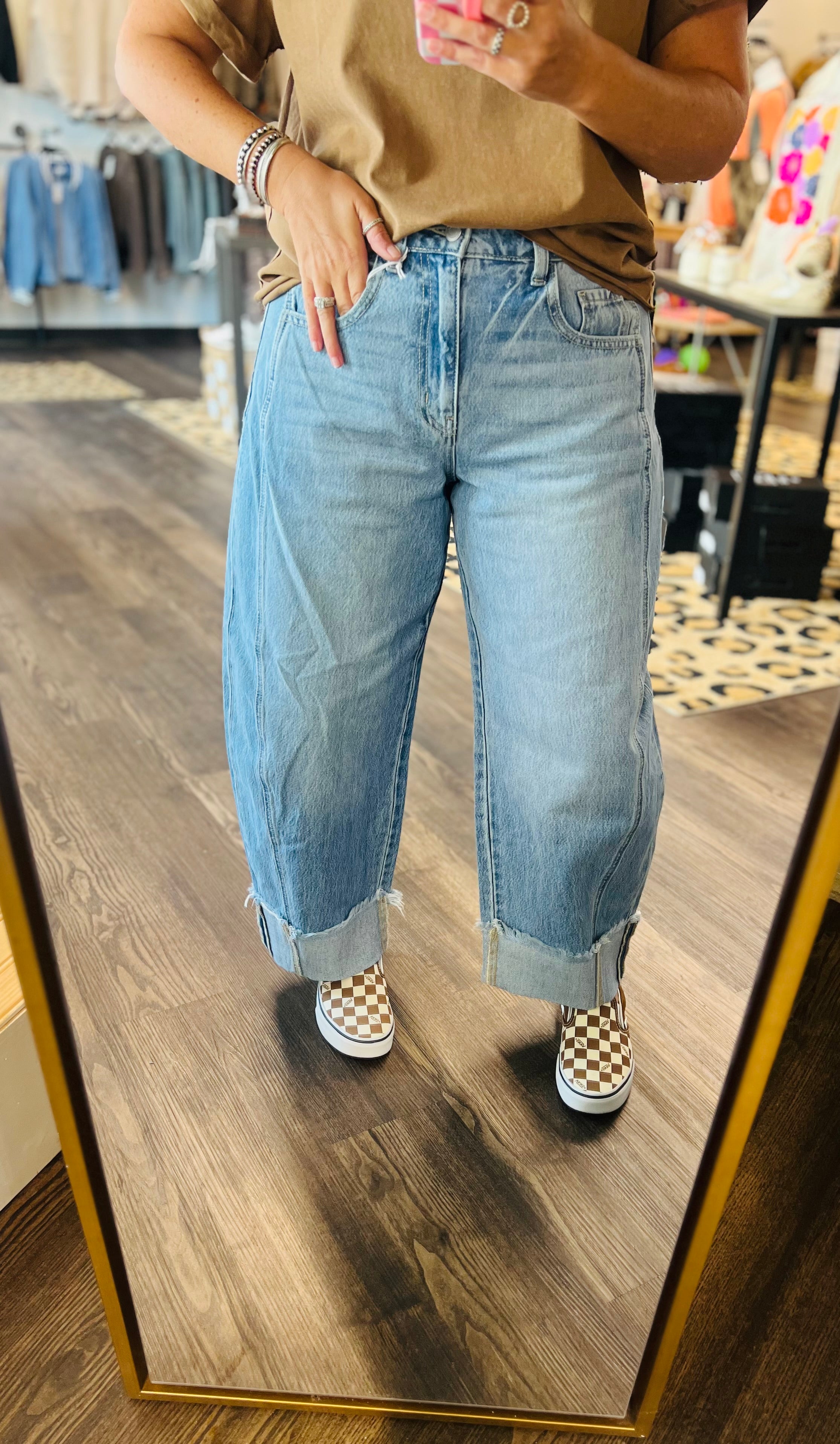 Cello Cuffed Barrel Denim