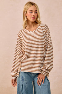 Bibi Texture Stripe Knit Top