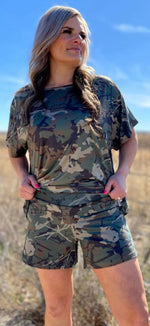 Load image into Gallery viewer, STERLING KREEK ~ COWGIRL COZY - CAMO TOP
