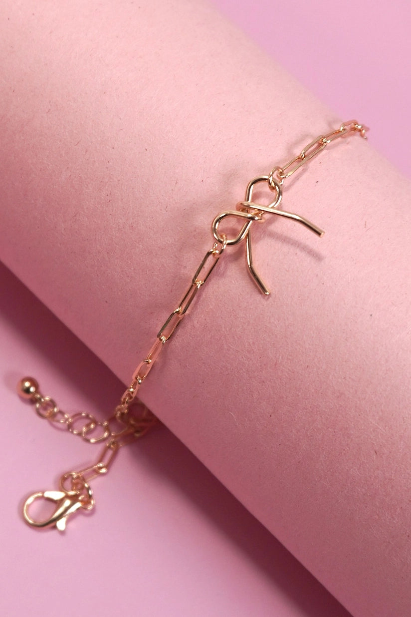 Dainty Gold Bow Bracelet