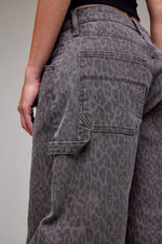 Load image into Gallery viewer, Brown Cheetah Cropped Carpenter Barrel Denim
