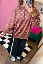 Load image into Gallery viewer, Oversized Polka Dot Scuba Pullover
