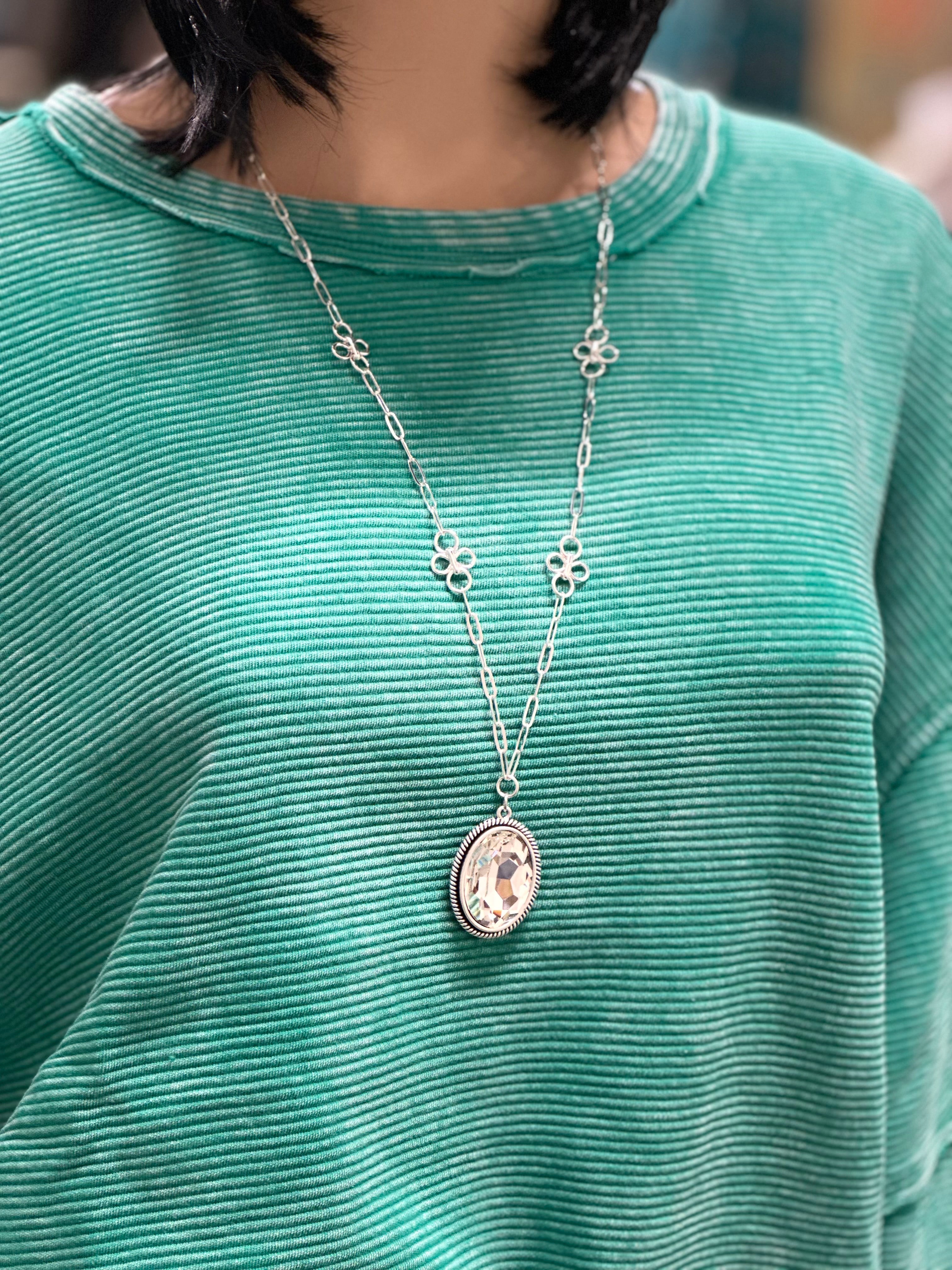 Pink Panache Frost With Long Paperclip Chain