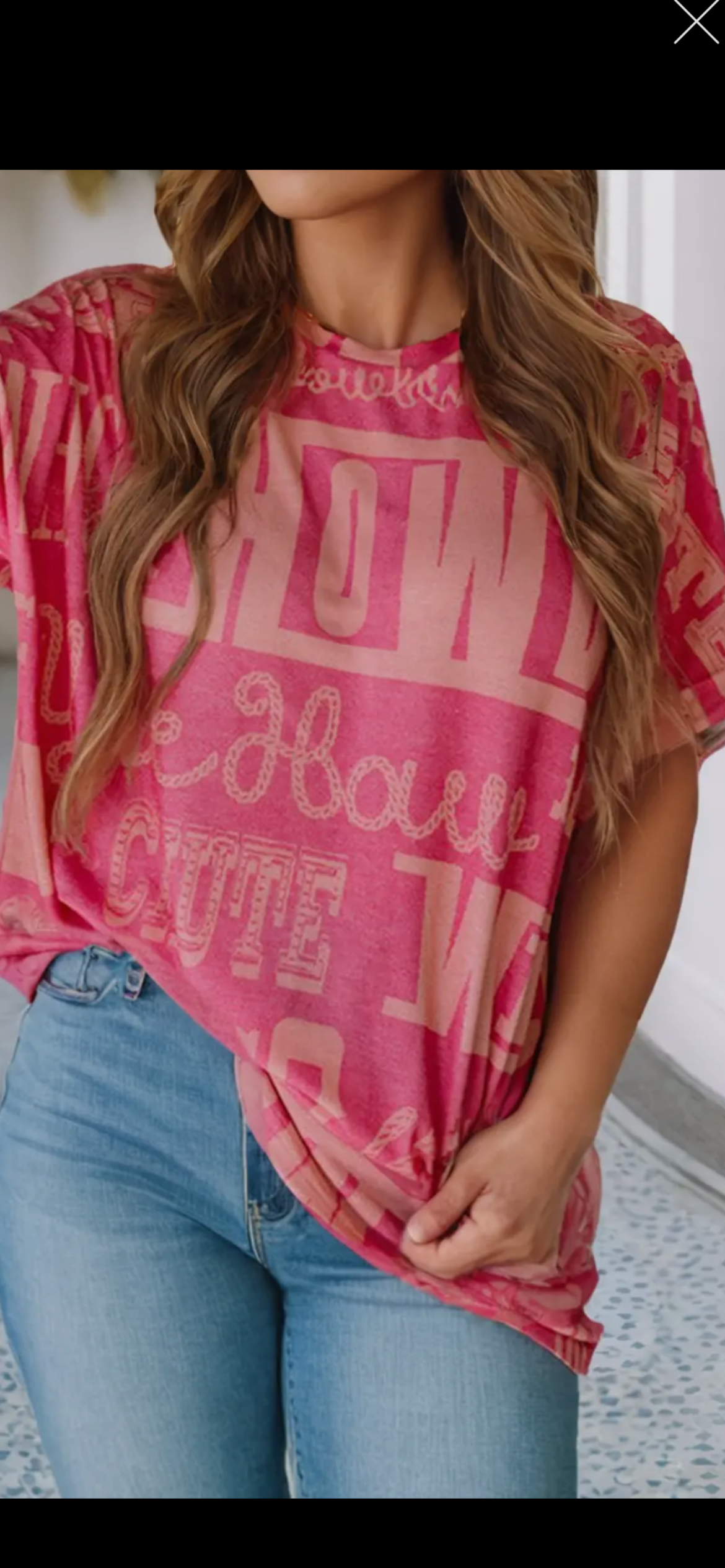 Little Daisy Howdy Cowboy Letter Print TShirt