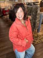Load image into Gallery viewer, Hyfve Red Quilted Zipper Pullover
