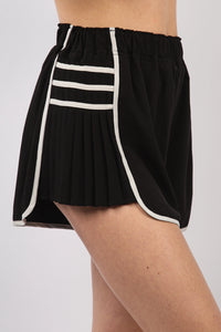 Side Pleated Activewear Shorts