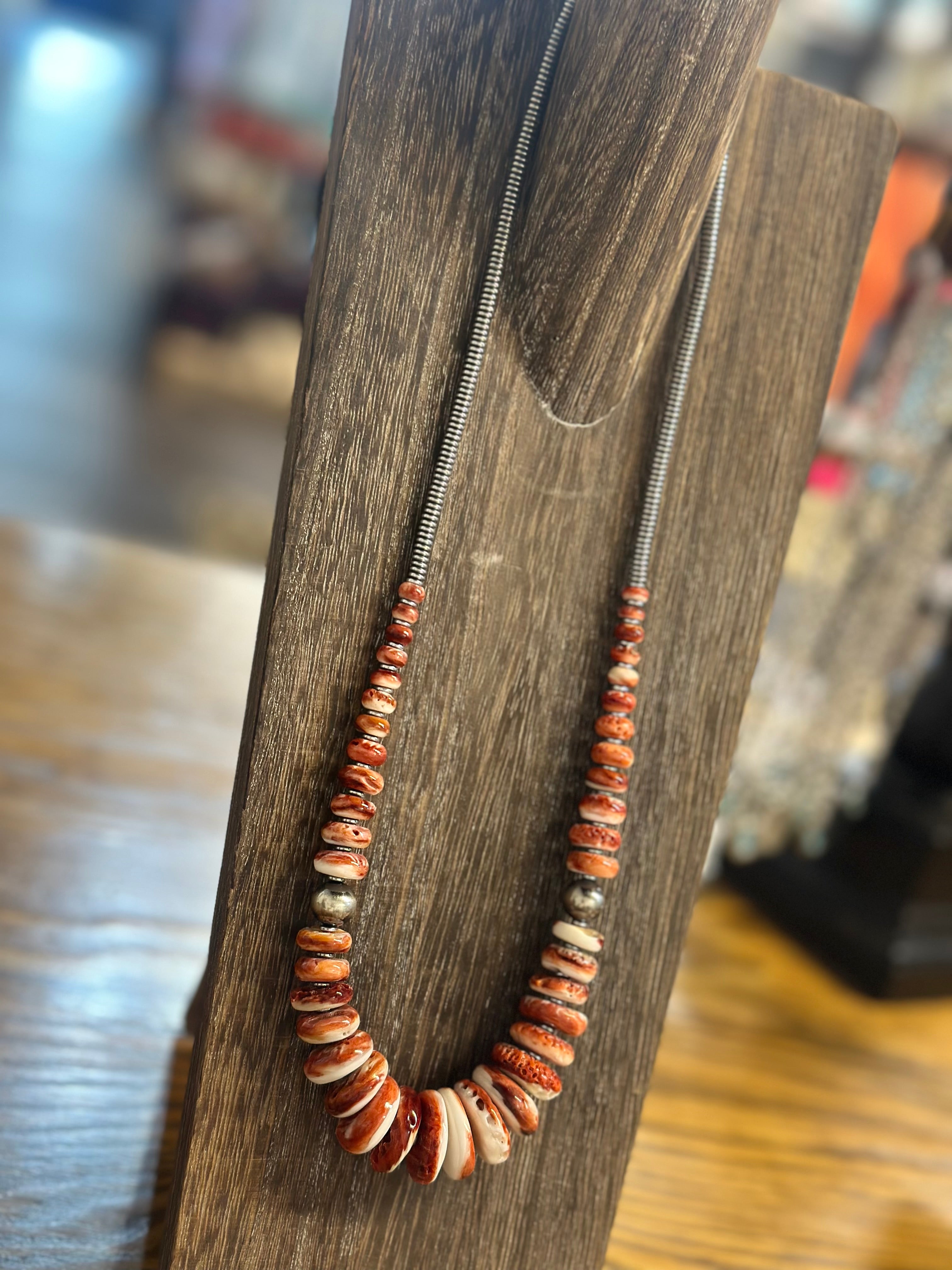Red Spiny Oyster 23 Inch Necklace