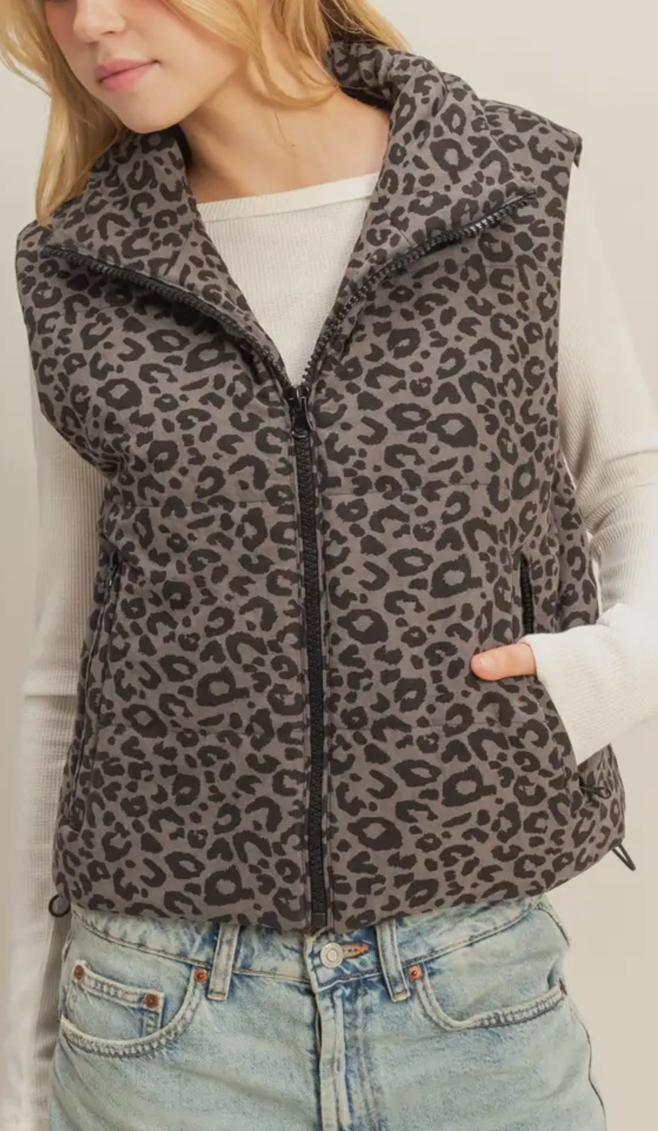 HYFVE ~ Leopard Print Puffer Vest