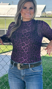 STERLING KREEK SIDELINE SPIRIT PURPLE MESH TOP