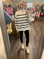 Load image into Gallery viewer, Hyfve Cream/Black Stripe Sweater
