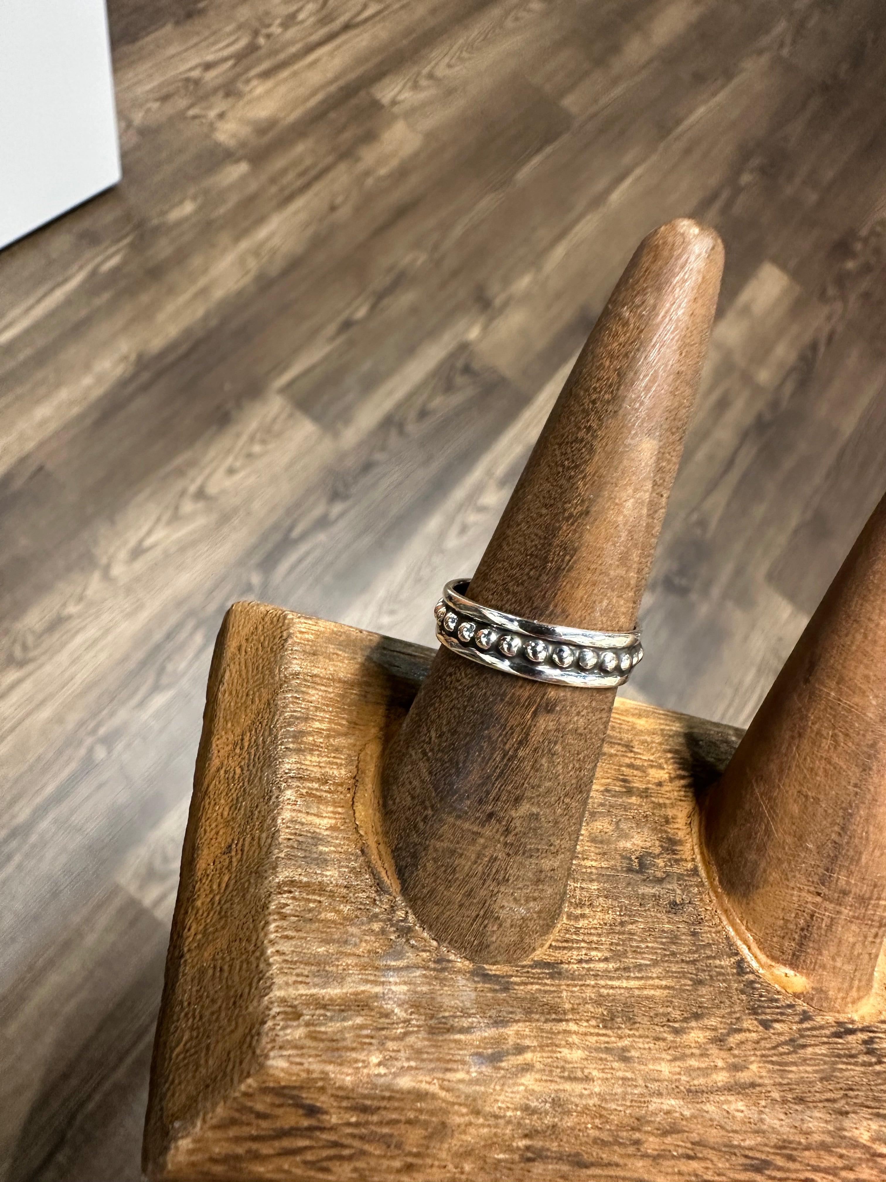 Sterling Silver Single Row Pearl Ring