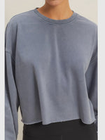 Load image into Gallery viewer, Cropped Crewneck Sweatshirt with Oversized
