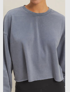 Cropped Crewneck Sweatshirt with Oversized