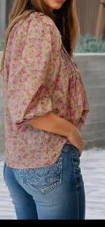 Load image into Gallery viewer, Little Daisy Floral Print Bow Top
