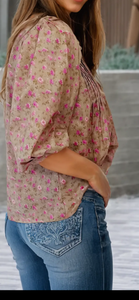 Little Daisy Floral Print Bow Top