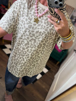 Load image into Gallery viewer, Leopard Oversized Jeweled tee
